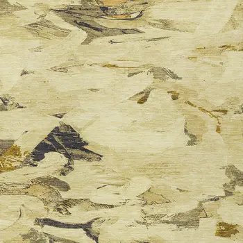 5' X 8' Gold And Beige Abstract Washable Indoor Outdoor Area Rug