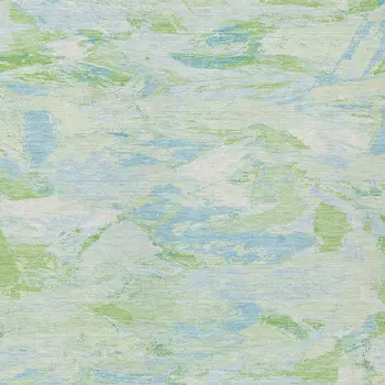 3' X 5' Mint Green And Blue Abstract Washable Indoor Outdoor Area Rug