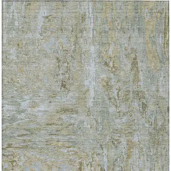 3' X 5' Khaki And Brown Abstract Washable Indoor Outdoor Area Rug