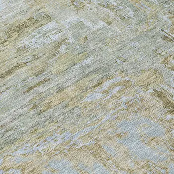 8' Khaki And Brown Round Abstract Washable Indoor Outdoor Area Rug