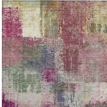 5' X 8' Blush And Pink Abstract Washable Indoor Outdoor Area Rug