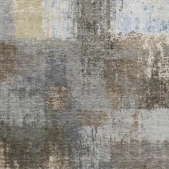 8' X 10' Khaki And Brown Abstract Washable Indoor Outdoor Area Rug