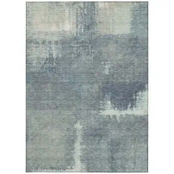 8' X 10' Sage And Green Abstract Washable Indoor Outdoor Area Rug