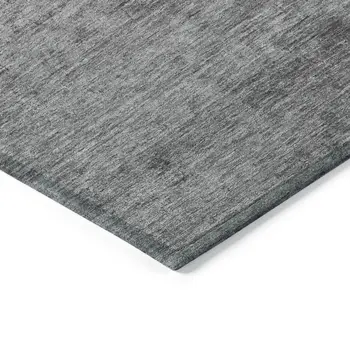 5' X 8' Gray And Smoky Black Abstract Washable Indoor Outdoor Area Rug
