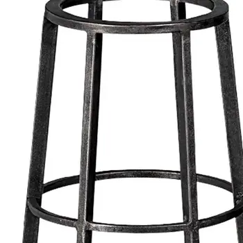 30" Black Distressed Geometric Metal And Glass Lantern Candle Holder