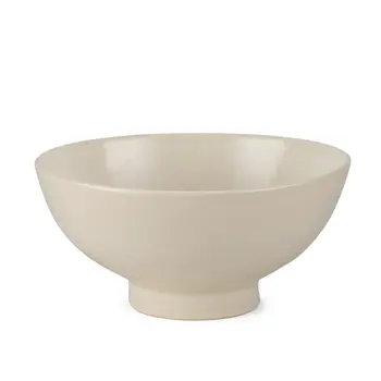 12" Cream Ceramic Round Pedestal Centerpiece Bowl