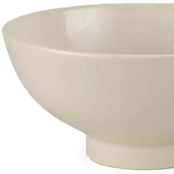 12" Cream Ceramic Round Pedestal Centerpiece Bowl