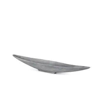 32" Gray Cast Aluminum Oval Centerpiece Bowl