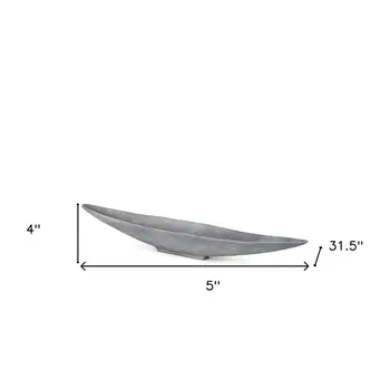 32" Gray Cast Aluminum Oval Centerpiece Bowl