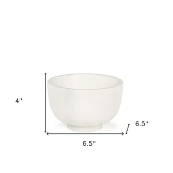 7" White Marble Round Decorative Bowl