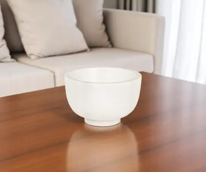 7" White Marble Round Decorative Bowl