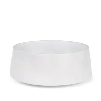 14" White Wood Round Centerpiece Bowl
