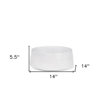 14" White Wood Round Centerpiece Bowl
