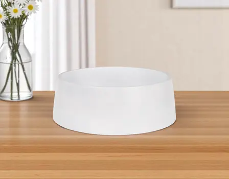 14" White Wood Round Centerpiece Bowl