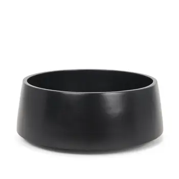 14" Black Wood Round Centerpiece Bowl