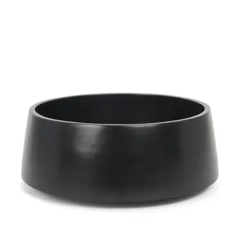 14" Black Wood Round Centerpiece Bowl