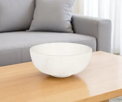 10" White Marble Round Centerpiece Bowl
