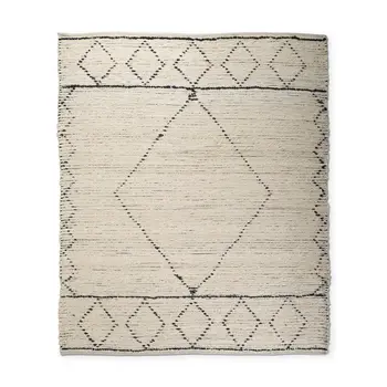 8' X 10' Ivory And Gray Geometric Hand Woven Area Rug