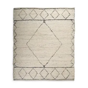 8' X 10' Ivory And Gray Geometric Hand Woven Area Rug