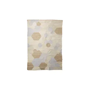 5' X 8' Ivory Brown And Gray Patchwork Hand Woven Area Rug