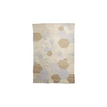 5' X 8' Ivory Brown And Gray Patchwork Hand Woven Area Rug