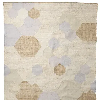 8' X 10' Ivory Brown And Gray Patchwork Hand Woven Area Rug