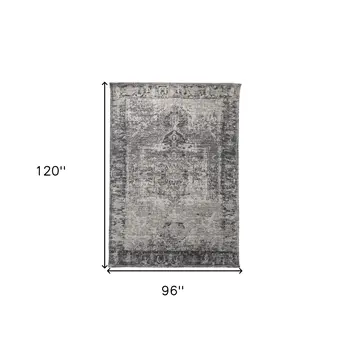 8' X 10' Gray And Beige Moroccan Hand Woven Area Rug