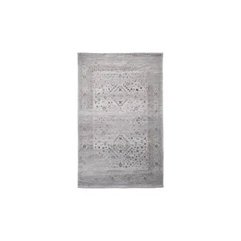 5' X 8' Black And Gray Medallion Hand Woven Distressed Area Rug