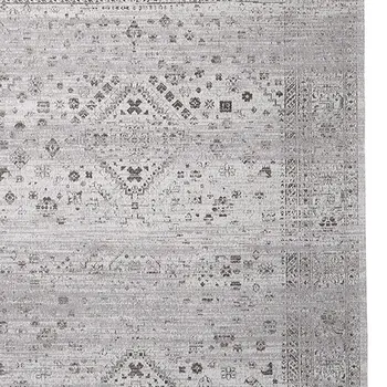 5' X 8' Black And Gray Medallion Hand Woven Distressed Area Rug