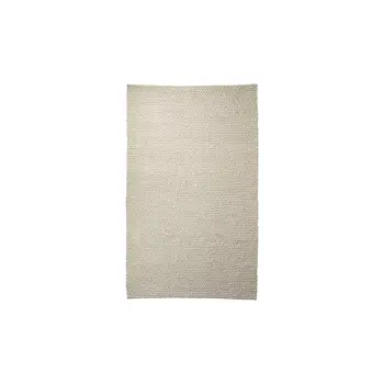5' X 8' Cream Berber Hand Woven Area Rug