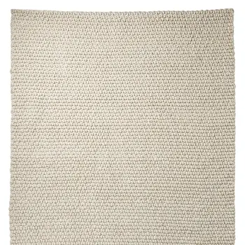 5' X 8' Cream Berber Hand Woven Area Rug