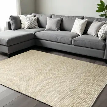 8' X 10' Natural Jute Hand Woven Area Rug