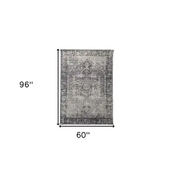 9' X 12' Gray Moroccan Distressed Area Rug
