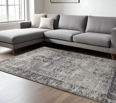 9' X 12' Gray Moroccan Distressed Area Rug