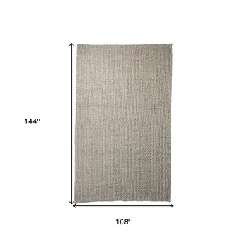 9' X 12' Beige Berber Hand Woven Area Rug