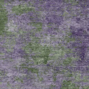 10' X 14' Purple And Green Abstract Washable Indoor Outdoor Area Rug