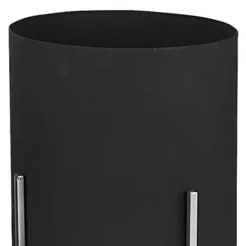 Set of Two Black Metal 20 Ounce Round Pot Planters