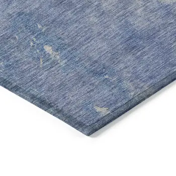 5' X 8' Blue And Denim Blue Abstract Washable Indoor Outdoor Area Rug
