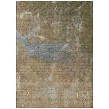 3' X 5' Copper And Rust Abstract Washable Indoor Outdoor Area Rug