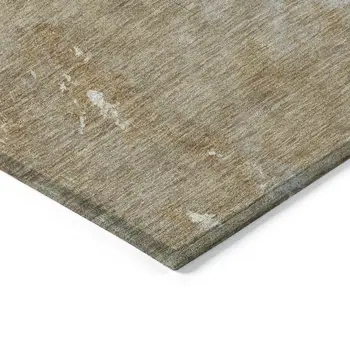 3' X 5' Copper And Rust Abstract Washable Indoor Outdoor Area Rug