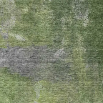 8' X 10' Green And Olive Green Abstract Washable Indoor Outdoor Area Rug