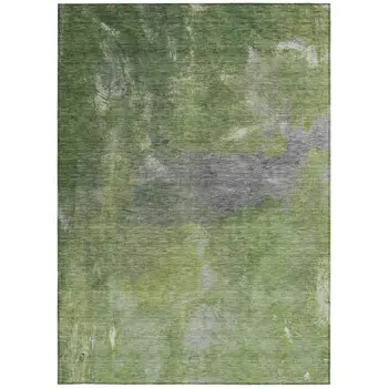 10' X 14' Green And Olive Green Abstract Washable Indoor Outdoor Area Rug