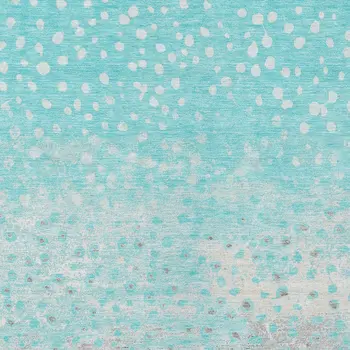 5' X 8' Aqua And Teal Blue Abstract Washable Indoor Outdoor Area Rug