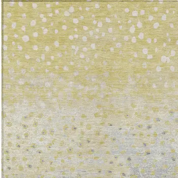 8' X 10' Gold And Wheat Abstract Washable Indoor Outdoor Area Rug