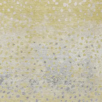 10' X 14' Gold And Wheat Abstract Washable Indoor Outdoor Area Rug
