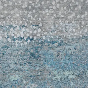 8' X 10' Gray And Silver Abstract Washable Indoor Outdoor Area Rug