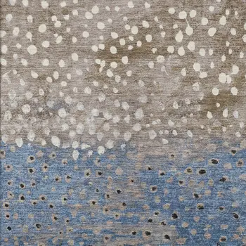3' X 5' Khaki And Taupe Abstract Washable Indoor Outdoor Area Rug