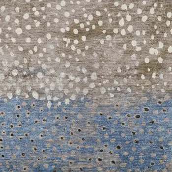 10' X 14' Khaki And Taupe Abstract Washable Indoor Outdoor Area Rug