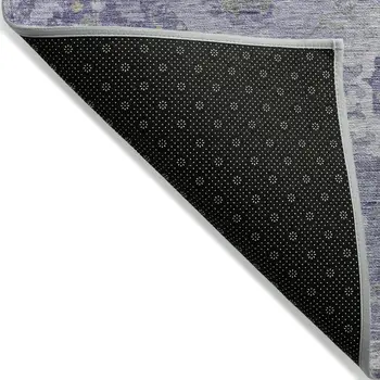 10' X 14' Lavender And Purple Floral Washable Indoor Outdoor Area Rug