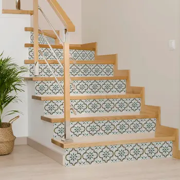 4" x 4" Brown Vinyl Arabesque Peel And Stick Removable Tiles